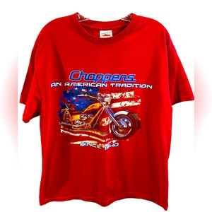 Vintage 2010 biker tee shirt Tennessee river tag red size L